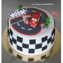 le gâteau Cars et le circuit de voitures