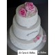 wedding cake fleurs et dentelle blanc gris rose