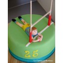 le gâteau rugby avec rugbyman