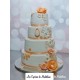 wedding cake dentelle et fleurs tons pêche