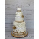 wedding cake blanc et jute