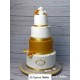 wedding cake blanc et or
