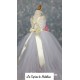 Robe tutu blanc fleurs et dentelle 8 ans